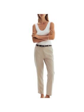 H&M Cream Ankle-length slacks in woven stretch fabric. Size 12
